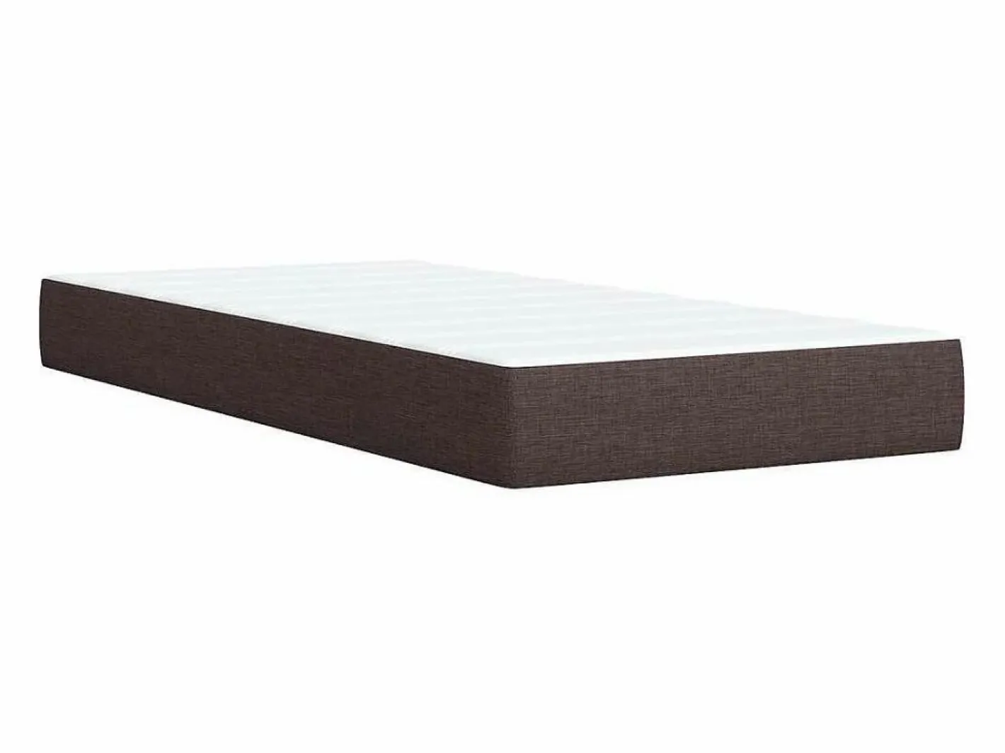 Clicnbuy Cama box spring con colchón tela marrón oscuro 90x190 cm Marru00f3n Outlet