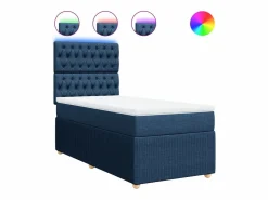 Clicnbuy Somier - 90X190Cm|Cama box spring con colchón tela 90x190 cm