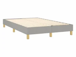Clicnbuy Cama box spring con colchón y LED tela gris claro 120x190 cm New