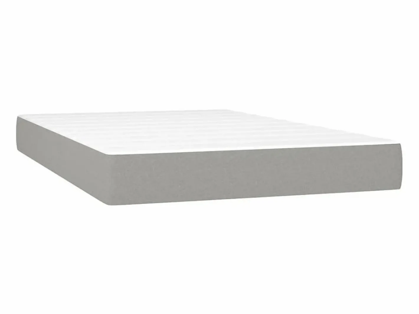 Clicnbuy Cama box spring con colchón y LED tela gris claro 120x190 cm New