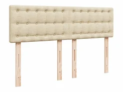 Clicnbuy Cama box spring con colchón tela color 160x200 cm Crema Sale