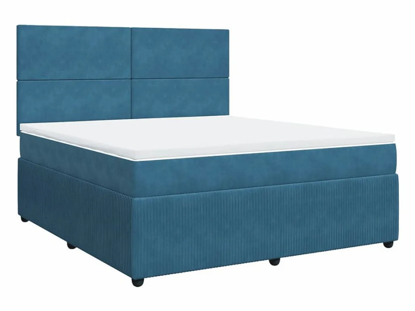 Clicnbuy Cama box spring con colchón terciopelo oscuro 180x200 cm Azul Outlet