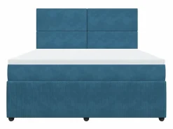 Clicnbuy Cama box spring con colchón terciopelo oscuro 180x200 cm Azul Outlet
