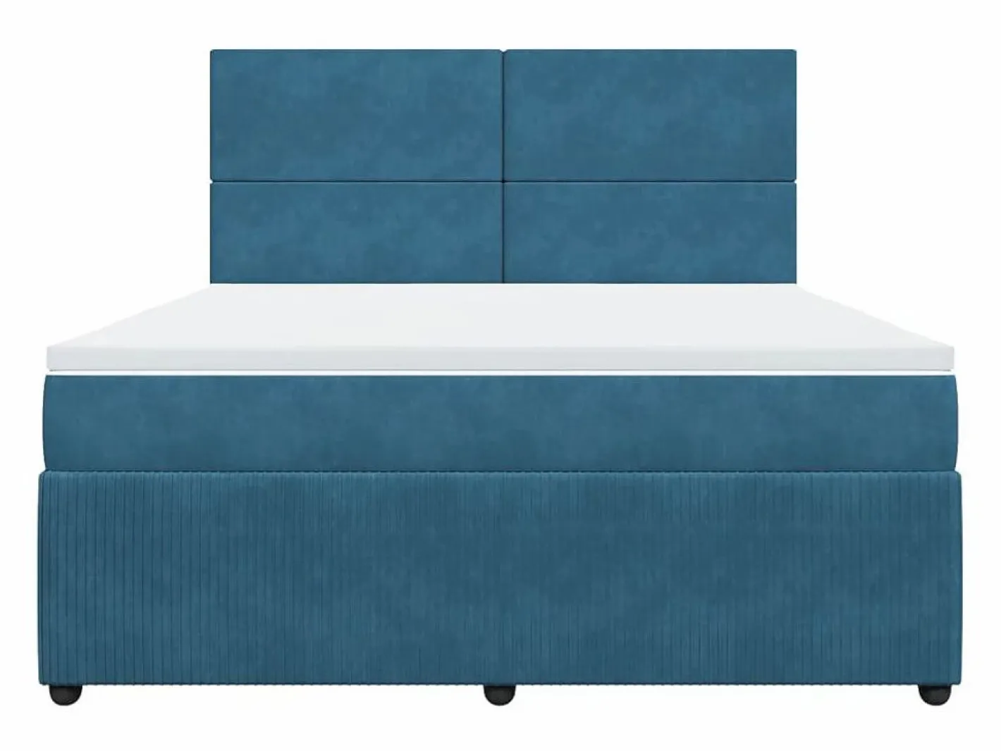 Clicnbuy Cama box spring con colchón terciopelo oscuro 180x200 cm Azul Outlet