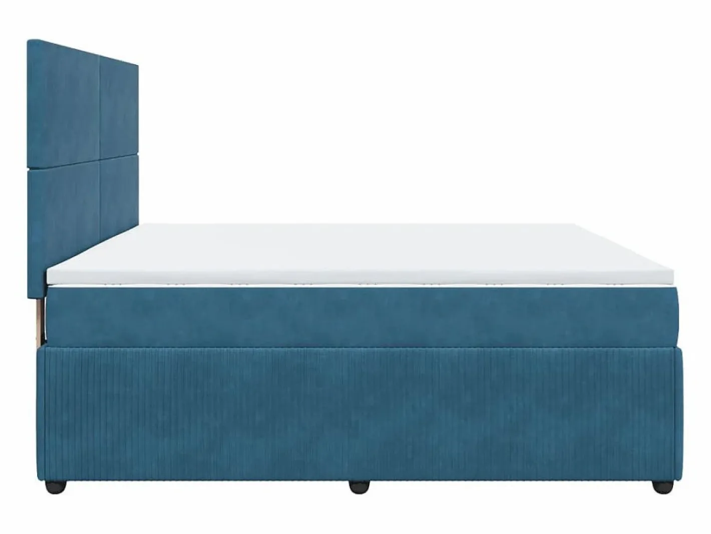Clicnbuy Cama box spring con colchón terciopelo oscuro 180x200 cm Azul Outlet