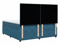 Clicnbuy Cama box spring con colchón terciopelo oscuro 180x200 cm Azul Outlet