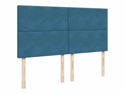 Clicnbuy Cama box spring con colchón terciopelo oscuro 180x200 cm Azul Outlet
