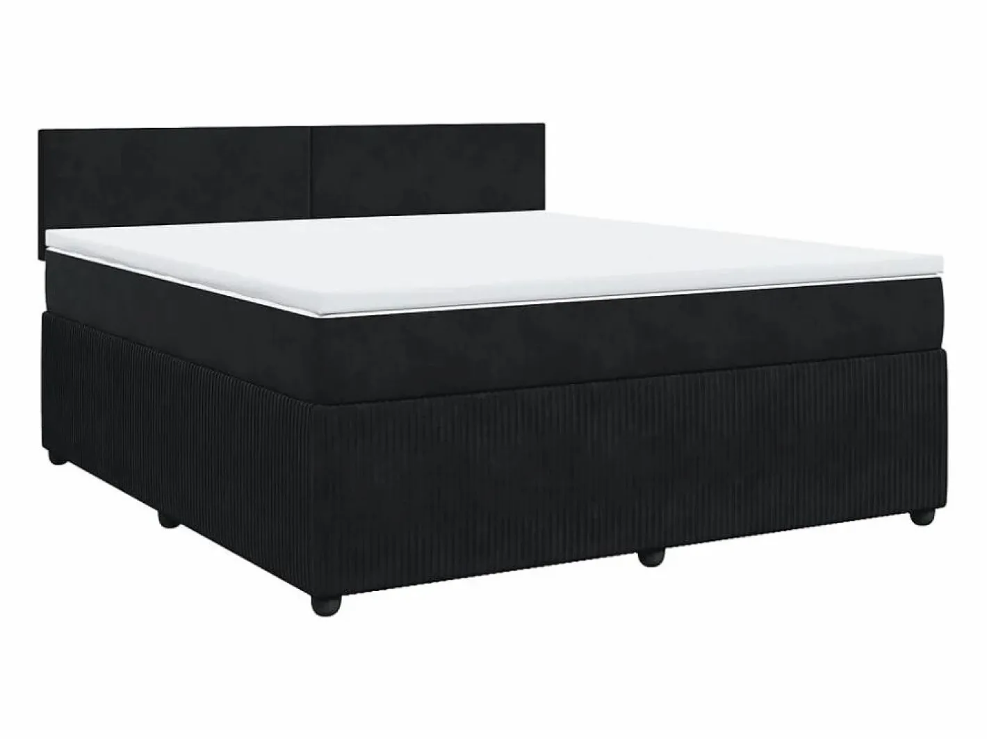 Clicnbuy Cama box spring con colchón terciopelo 180x200 cm Negro Hot