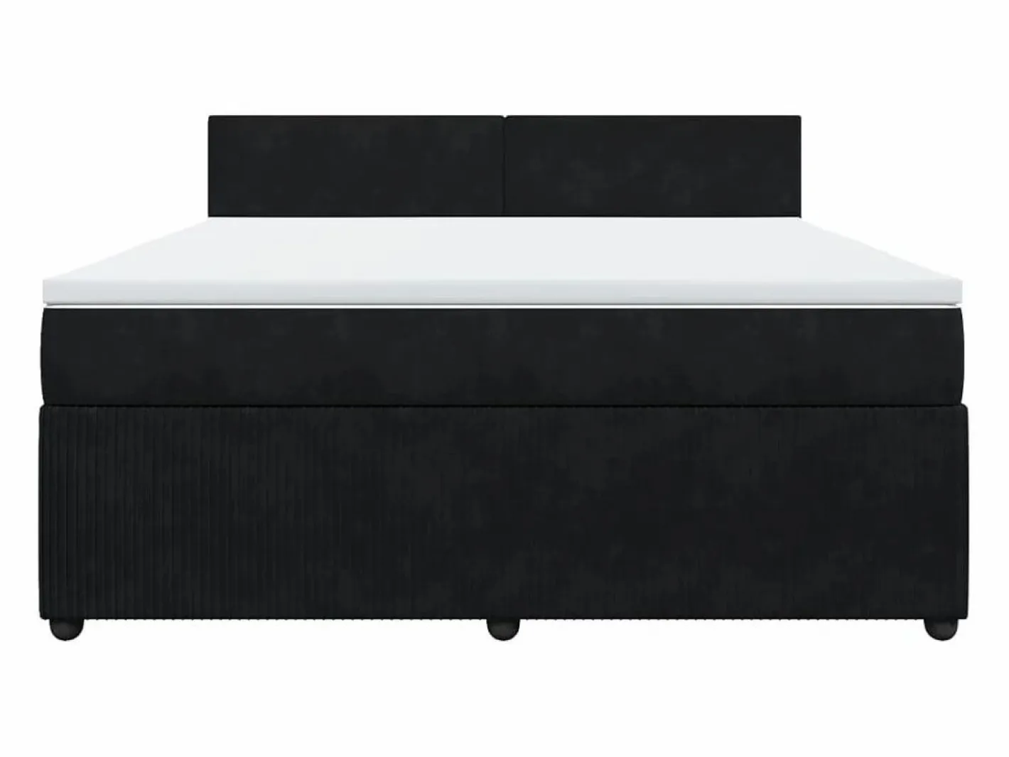 Clicnbuy Cama box spring con colchón terciopelo 180x200 cm Negro Hot