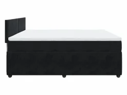 Clicnbuy Cama box spring con colchón terciopelo 180x200 cm Negro Hot