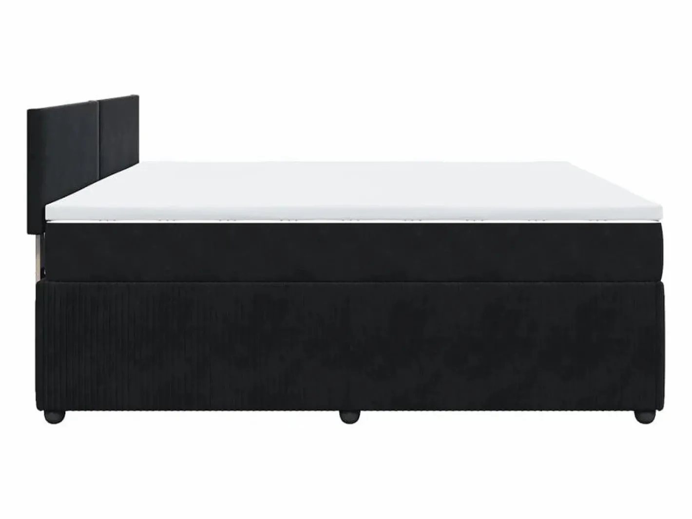 Clicnbuy Cama box spring con colchón terciopelo 180x200 cm Negro Hot