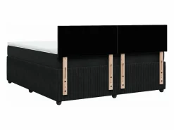 Clicnbuy Cama box spring con colchón terciopelo 180x200 cm Negro Hot