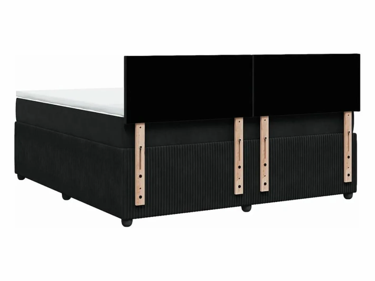Clicnbuy Cama box spring con colchón terciopelo 180x200 cm Negro Hot
