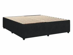 Clicnbuy Cama box spring con colchón terciopelo 180x200 cm Negro Hot