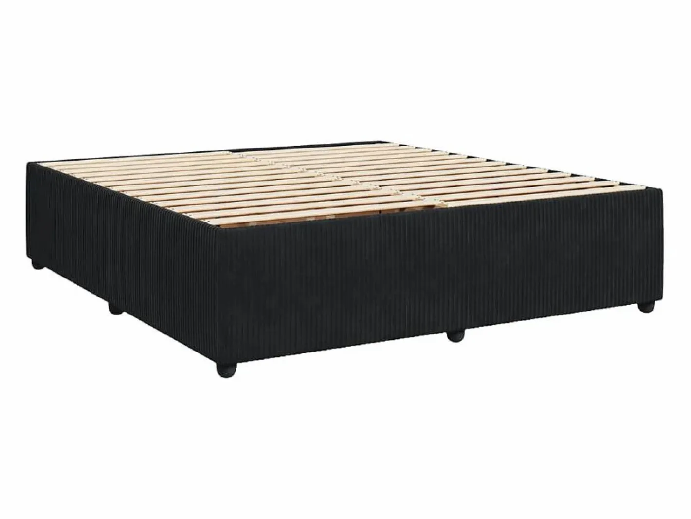 Clicnbuy Cama box spring con colchón terciopelo 180x200 cm Negro Hot