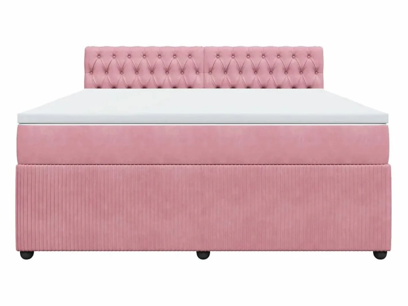 Clicnbuy Cama box spring con colchón terciopelo 180x200 cm Rosa Outlet