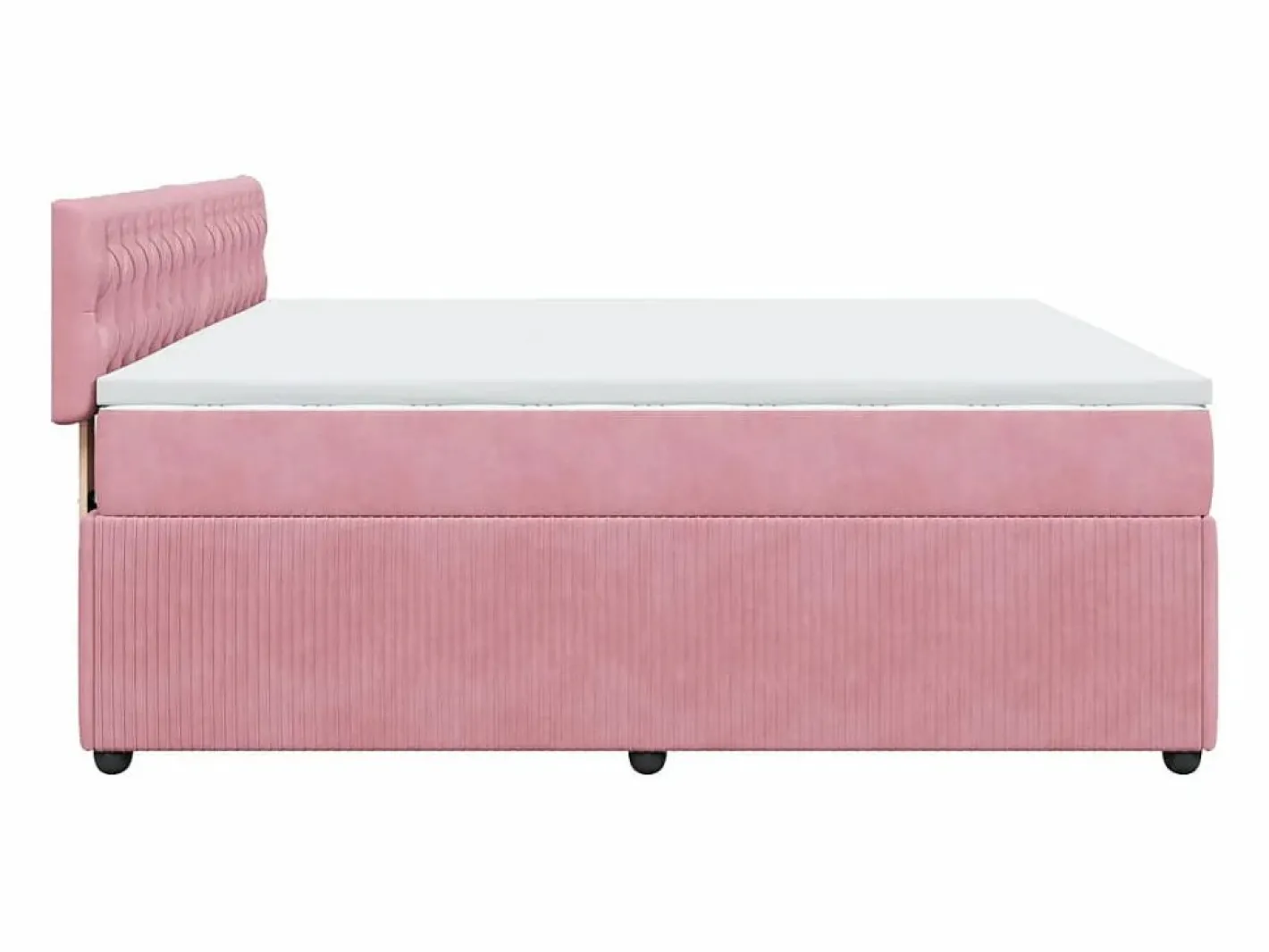 Clicnbuy Cama box spring con colchón terciopelo 180x200 cm Rosa Outlet