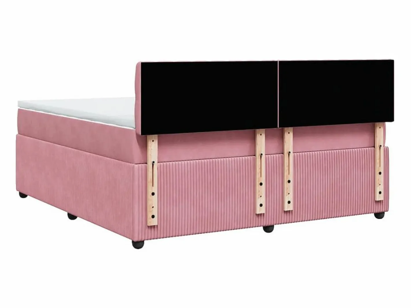 Clicnbuy Cama box spring con colchón terciopelo 180x200 cm Rosa Outlet
