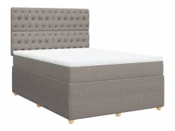Clicnbuy Base De Cama De Láminas|Cama box spring con colchón tela gris taupe 140x200 cm