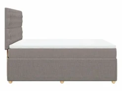 Clicnbuy Base De Cama De Láminas|Cama box spring con colchón tela gris taupe 140x200 cm
