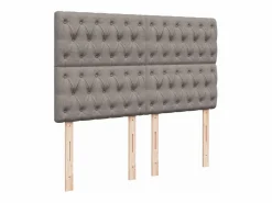 Clicnbuy Base De Cama De Láminas|Cama box spring con colchón tela gris taupe 140x200 cm