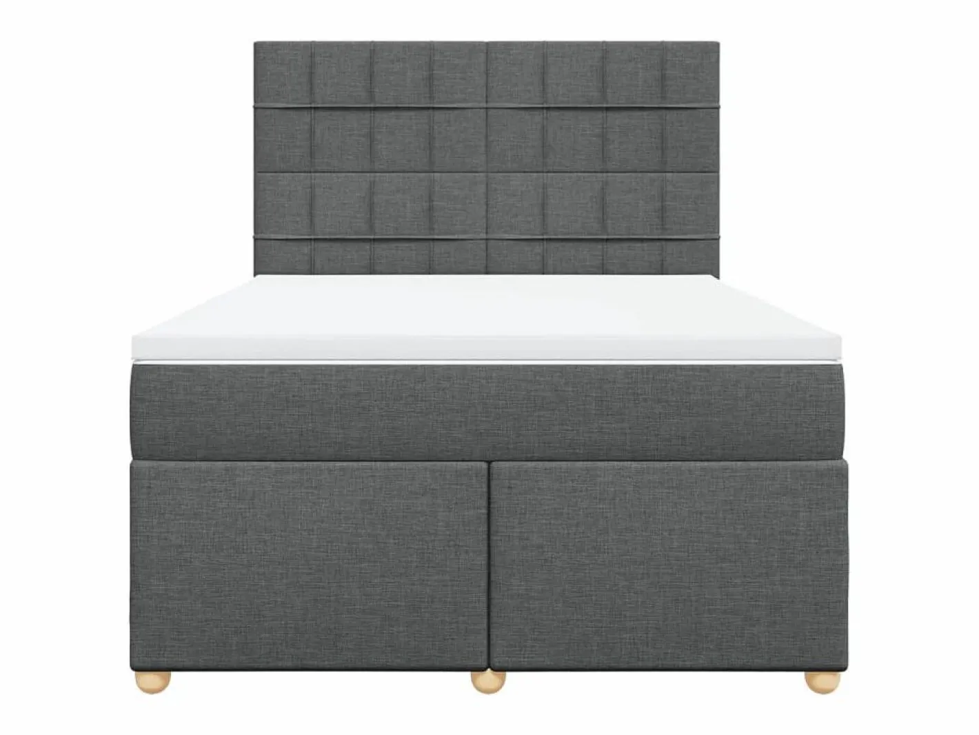 Clicnbuy Cama box spring con colchón tela oscuro 160x200 cm Gris Best