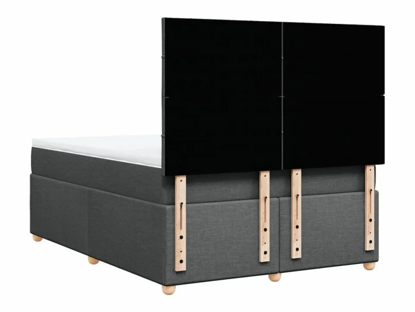 Clicnbuy Cama box spring con colchón tela oscuro 160x200 cm Gris Best