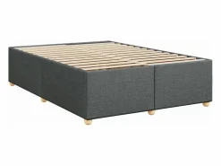 Clicnbuy Cama box spring con colchón tela oscuro 160x200 cm Gris Best