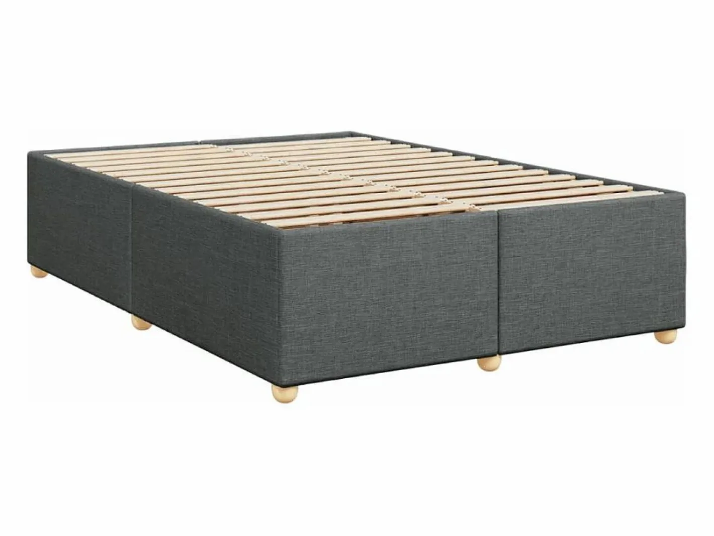 Clicnbuy Cama box spring con colchón tela oscuro 160x200 cm Gris Best