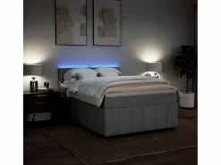 Clicnbuy Cama box spring con colchón tela claro 160x200 cm Gris Clearance