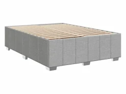 Clicnbuy Cama box spring con colchón tela claro 160x200 cm Gris Clearance