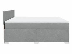 Clicnbuy Somier - 180X200Cm|Cama box spring con colchón tela claro 180x200 cm