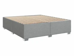 Clicnbuy Somier - 180X200Cm|Cama box spring con colchón tela claro 180x200 cm