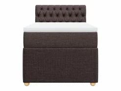 Clicnbuy Cama box spring con colchón tela marrón oscuro 80x200 cm Marru00f3n Sale