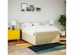 Cama box spring con colchón tela color 160x200 cm^Clicnbuy Outlet