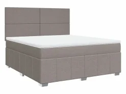 Clicnbuy Somier - 180X200Cm|Cama box spring con colchón tela gris taupe 180x200 cm