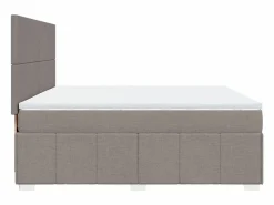 Clicnbuy Somier - 180X200Cm|Cama box spring con colchón tela gris taupe 180x200 cm