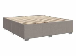 Clicnbuy Somier - 180X200Cm|Cama box spring con colchón tela gris taupe 180x200 cm