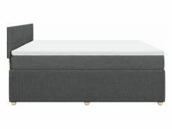 Cama box spring con colchón tela oscuro 180x200 cm^Clicnbuy New