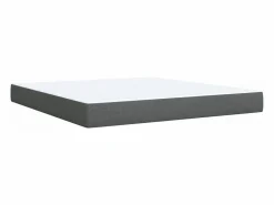 Cama box spring con colchón tela oscuro 180x200 cm^Clicnbuy New