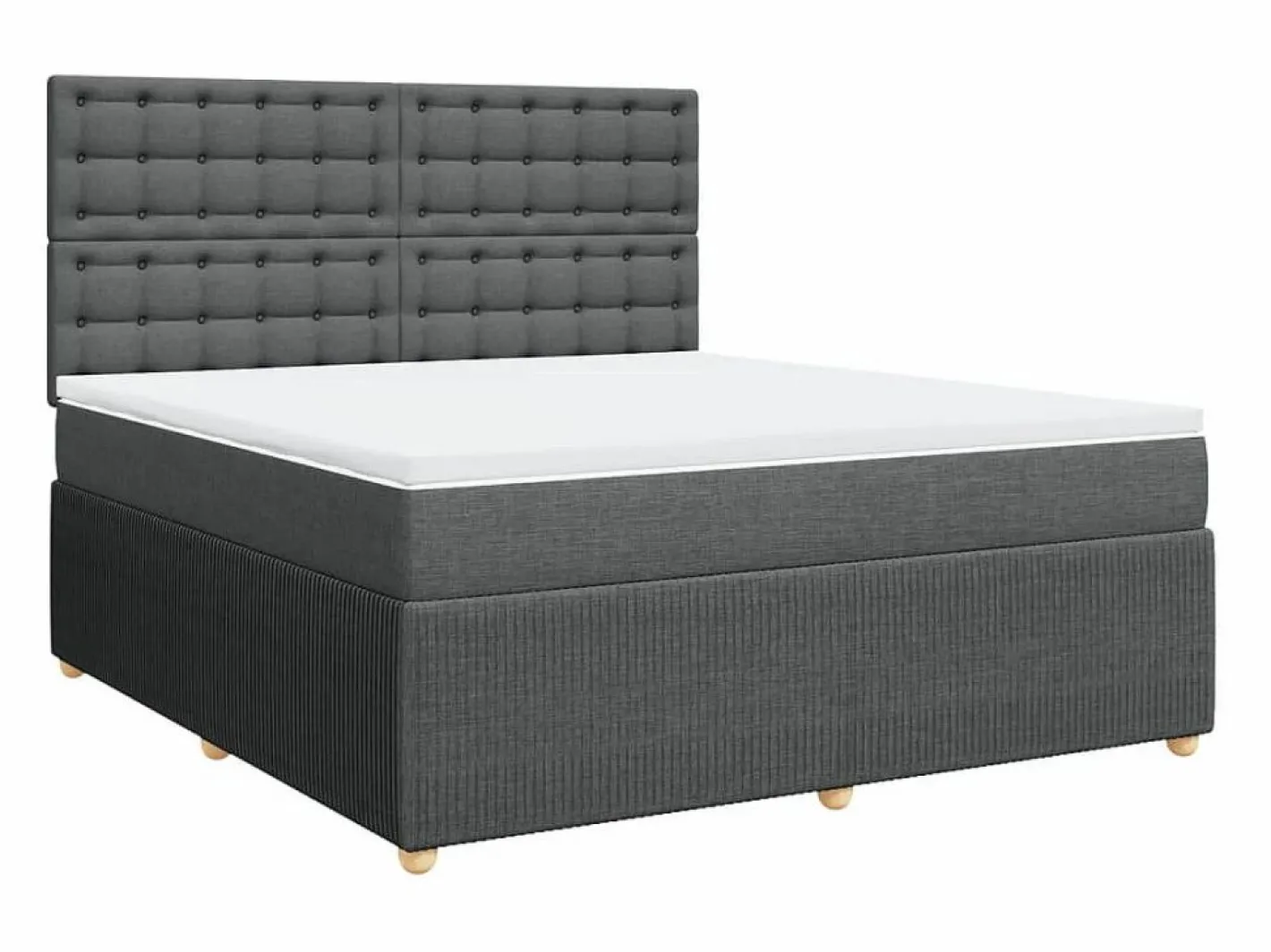 Clicnbuy Cama box spring con colchón tela oscuro 180x200 cm Gris Hot