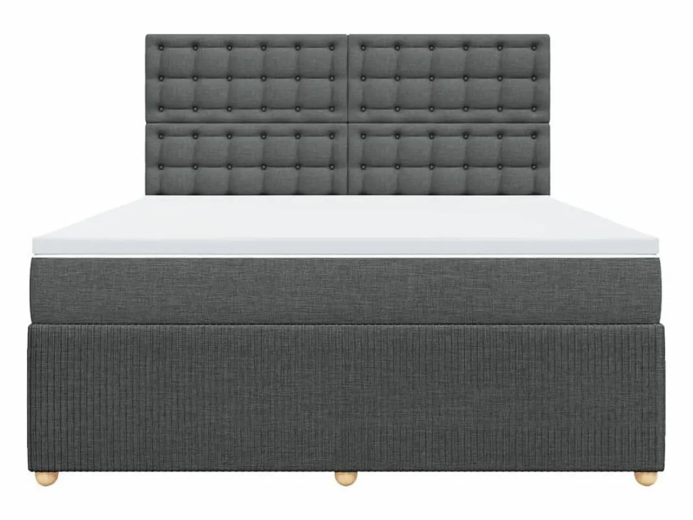 Clicnbuy Cama box spring con colchón tela oscuro 180x200 cm Gris Hot