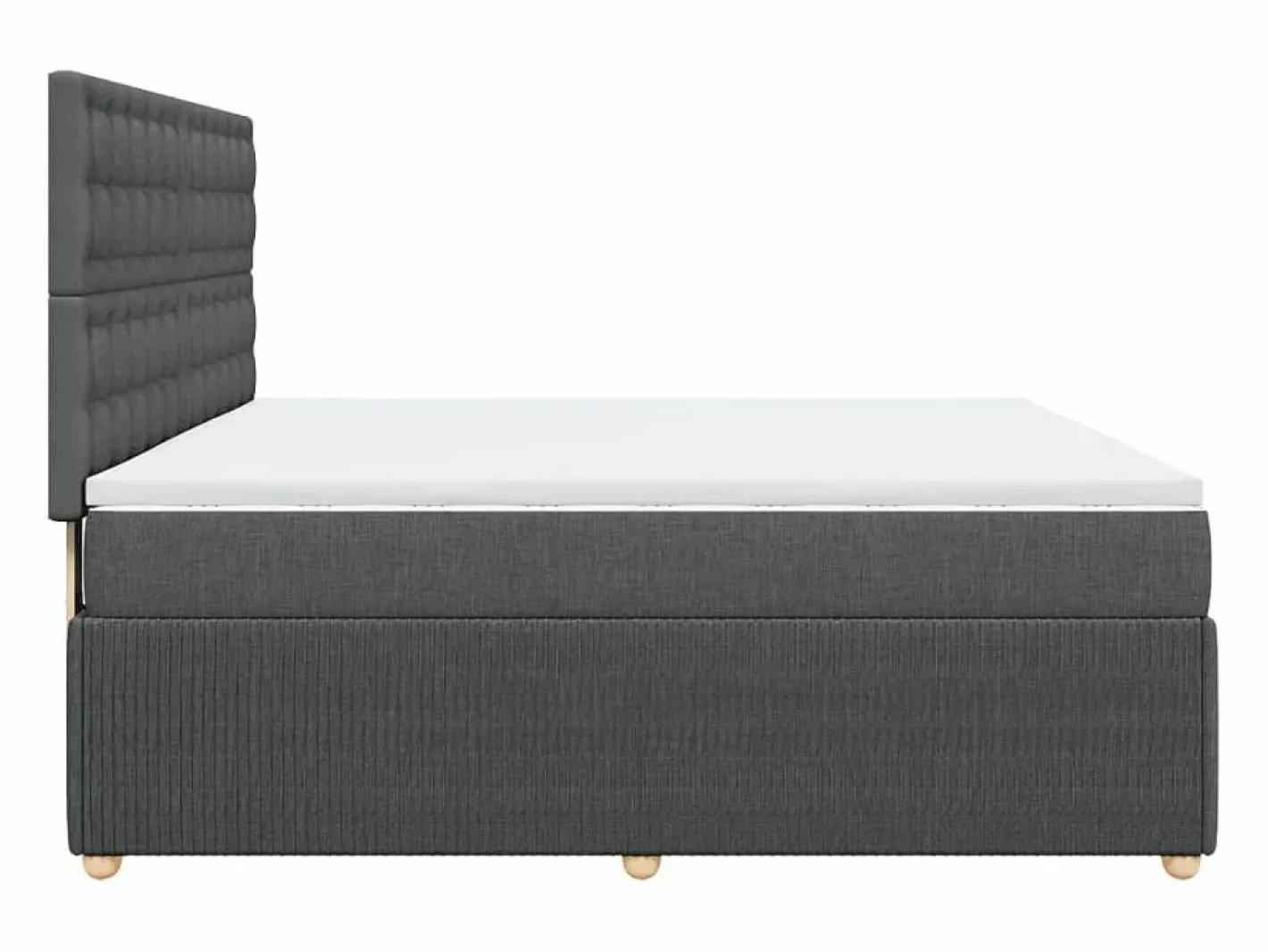 Clicnbuy Cama box spring con colchón tela oscuro 180x200 cm Gris Hot