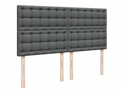 Clicnbuy Cama box spring con colchón tela oscuro 180x200 cm Gris Hot