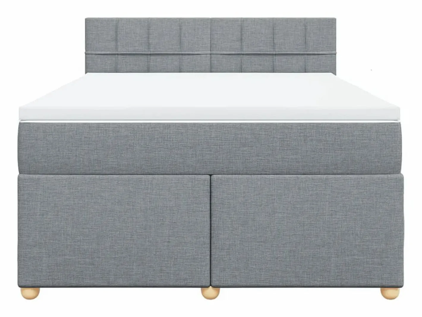 Clicnbuy Somier - 160X200Cm|Cama box spring con colchón tela claro 160x200 cm