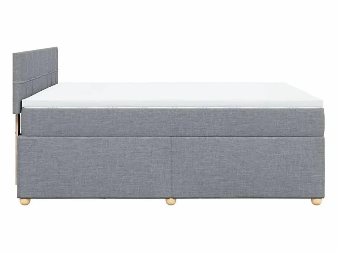 Clicnbuy Somier - 160X200Cm|Cama box spring con colchón tela claro 160x200 cm