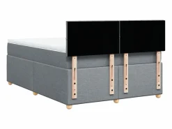 Clicnbuy Somier - 160X200Cm|Cama box spring con colchón tela claro 160x200 cm