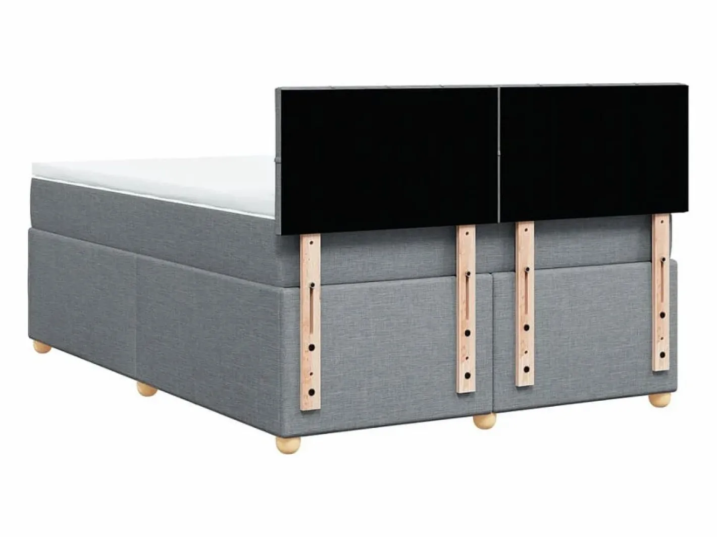 Clicnbuy Somier - 160X200Cm|Cama box spring con colchón tela claro 160x200 cm
