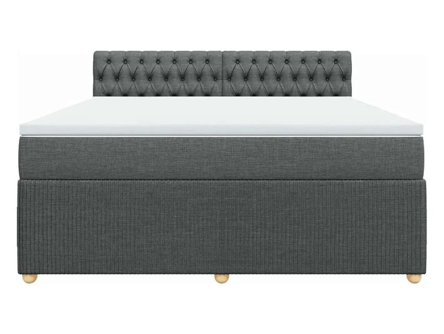 Cama box spring con colchón tela oscuro 180x200 cm^Clicnbuy Discount