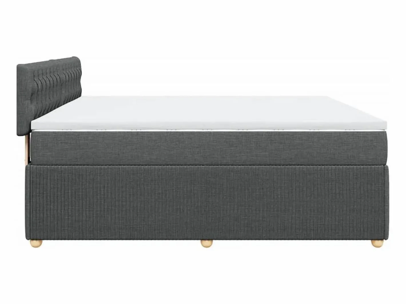 Cama box spring con colchón tela oscuro 180x200 cm^Clicnbuy Discount